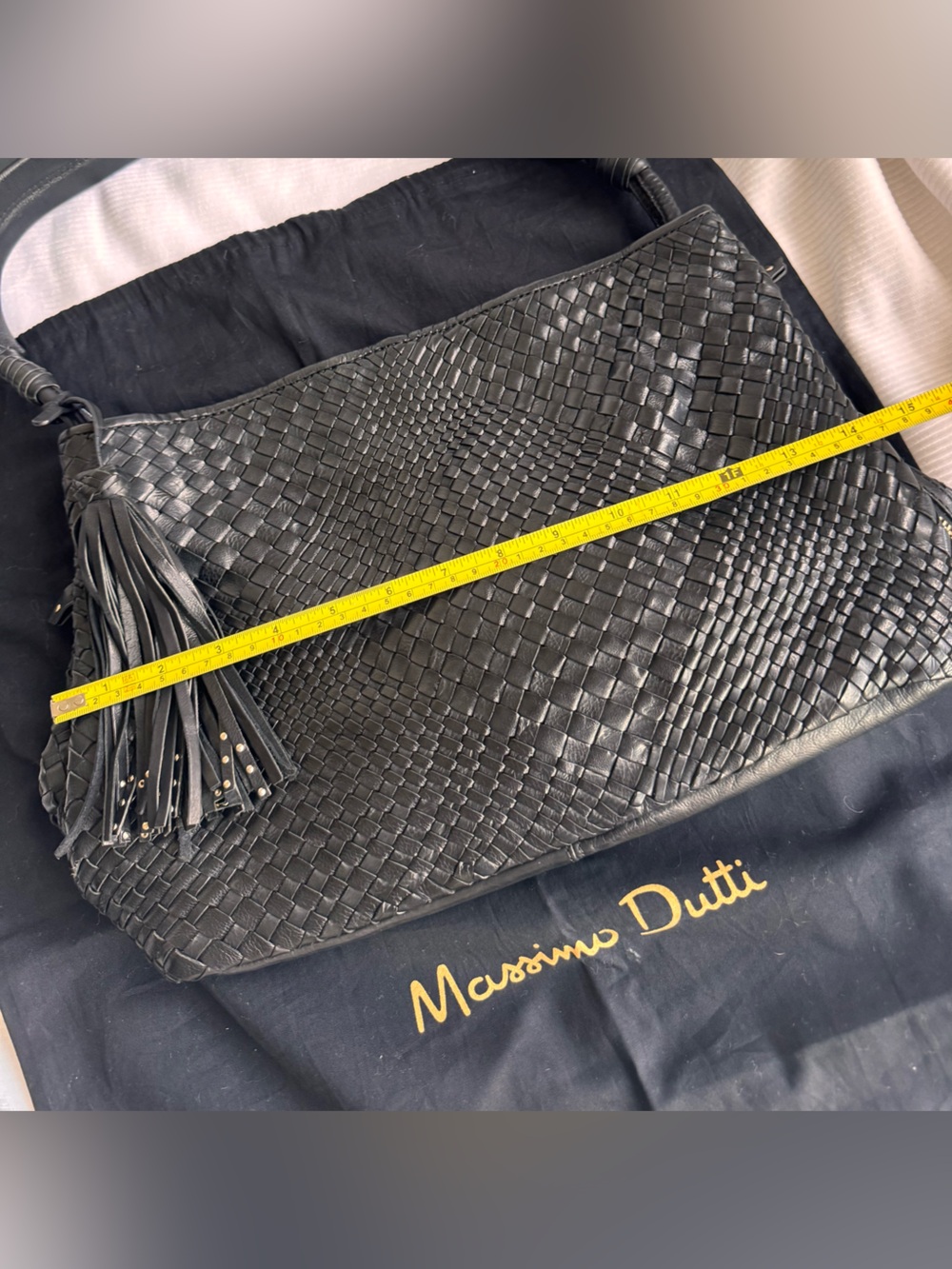 Massimo Dutti braided π― leather with Tassel and Studs Timeless luxury Chic Boho - Picture 10 of 13